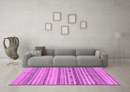 Machine Washable Solid Purple Modern Area Rugs in a Living Room, wshabs1786pur