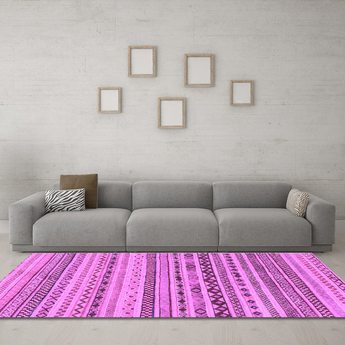 Machine Washable Solid Purple Modern Area Rugs in a Living Room, wshabs1786pur