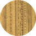 Round Solid Brown Modern Rug, abs1786brn