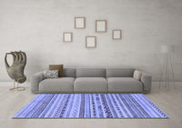 Machine Washable Solid Blue Modern Rug, wshabs1786blu