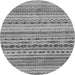 Round Solid Gray Modern Rug, abs1786gry