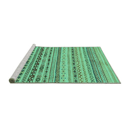 Sideview of Machine Washable Solid Turquoise Modern Area Rugs, wshabs1786turq