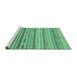 Sideview of Machine Washable Solid Turquoise Modern Area Rugs, wshabs1786turq