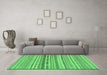 Machine Washable Solid Emerald Green Modern Area Rugs in a Living Room,, wshabs1787emgrn