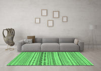 Machine Washable Solid Emerald Green Modern Rug, wshabs1787emgrn