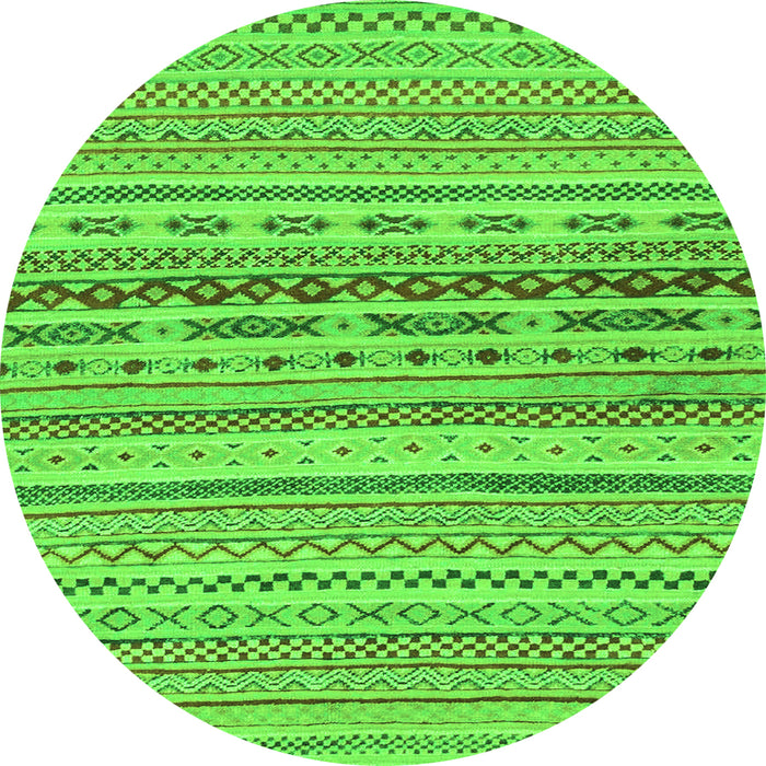Round Solid Green Modern Rug, abs1787grn
