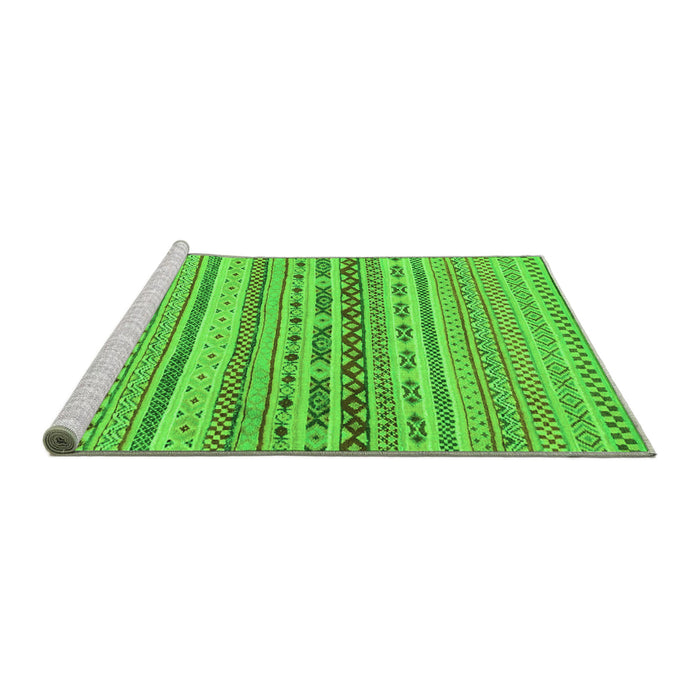 Sideview of Machine Washable Solid Green Modern Area Rugs, wshabs1787grn