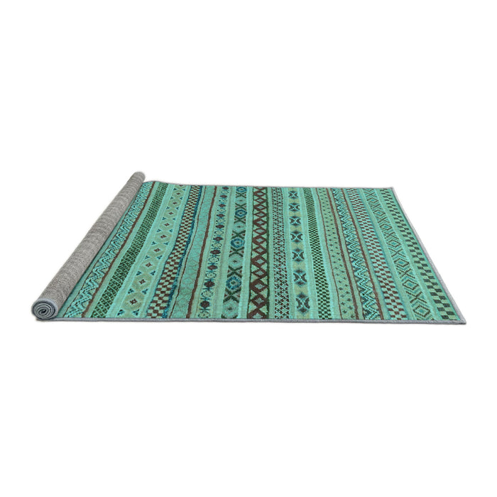 Sideview of Machine Washable Solid Light Blue Modern Rug, wshabs1787lblu
