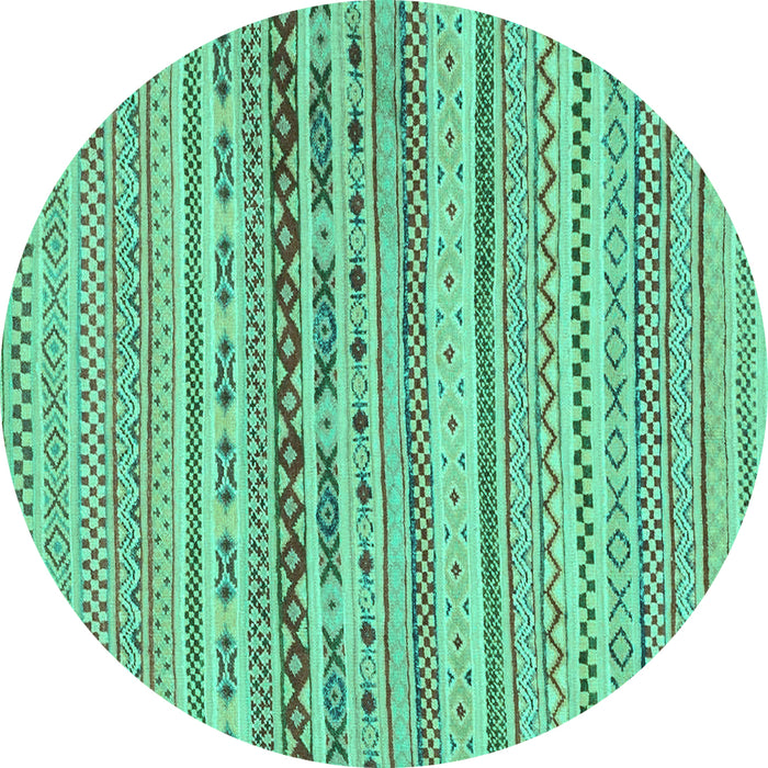 Round Solid Turquoise Modern Rug, abs1787turq