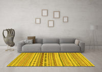 Machine Washable Solid Yellow Modern Rug, wshabs1787yw