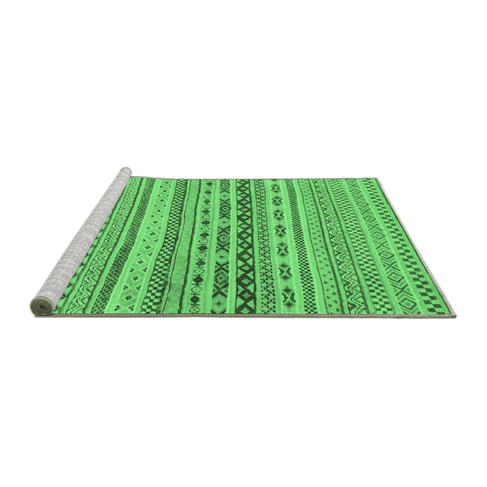 Sideview of Machine Washable Solid Emerald Green Modern Area Rugs, wshabs1787emgrn