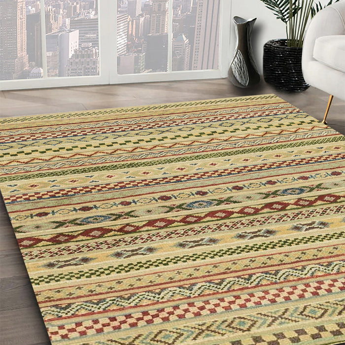 Abstract Light Brown Solid Rug in Family Room, abs1787