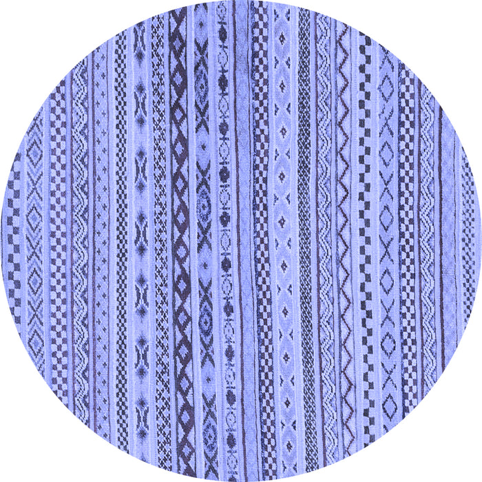 Round Solid Blue Modern Rug, abs1787blu