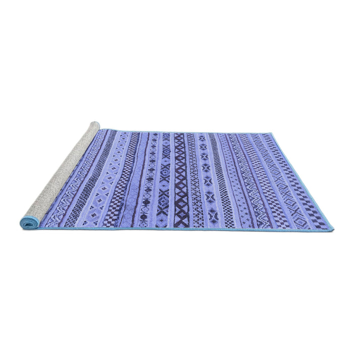 Sideview of Machine Washable Solid Blue Modern Rug, wshabs1787blu