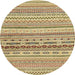 Round Machine Washable Abstract Light Brown Rug, wshabs1787