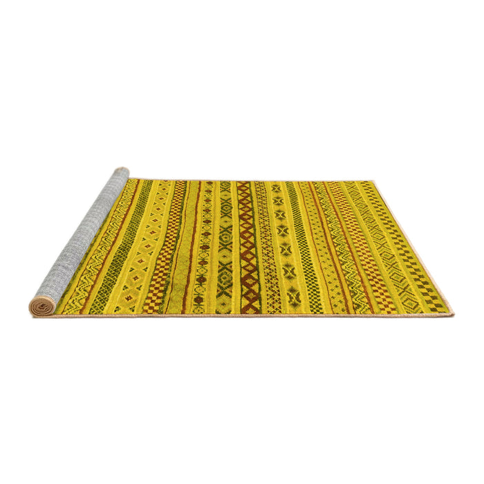 Sideview of Machine Washable Solid Yellow Modern Rug, wshabs1787yw