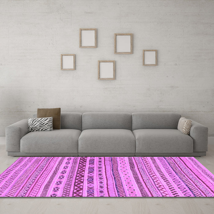 Machine Washable Solid Purple Modern Area Rugs in a Living Room, wshabs1787pur