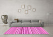 Machine Washable Solid Pink Modern Rug in a Living Room, wshabs1787pnk