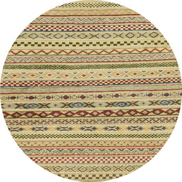 Round Abstract Light Brown Solid Rug, abs1787