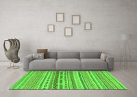 Machine Washable Solid Green Modern Rug, wshabs1787grn