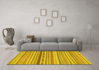 Machine Washable Solid Yellow Modern Rug, wshabs1788yw