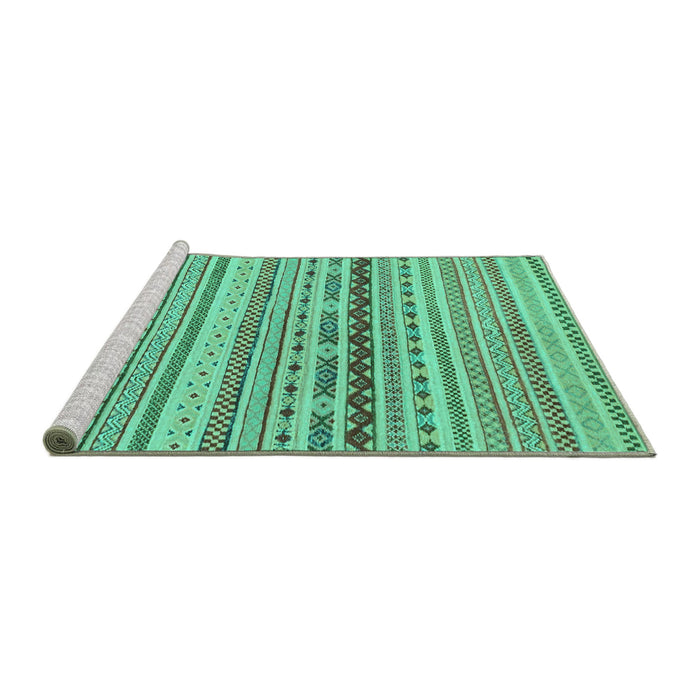 Sideview of Machine Washable Solid Turquoise Modern Area Rugs, wshabs1788turq