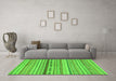 Machine Washable Solid Green Modern Area Rugs in a Living Room,, wshabs1788grn