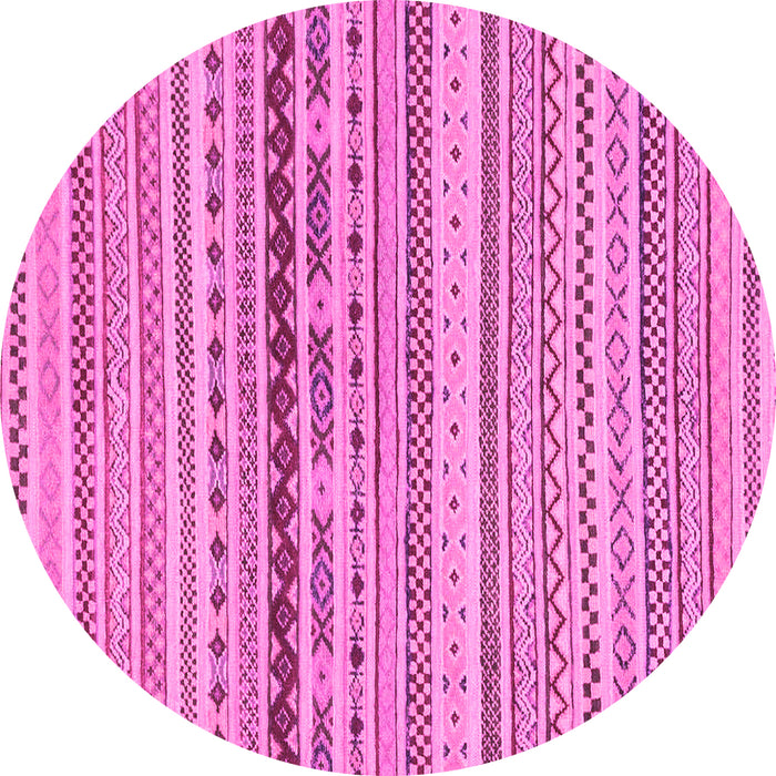Round Machine Washable Solid Pink Modern Rug, wshabs1788pnk