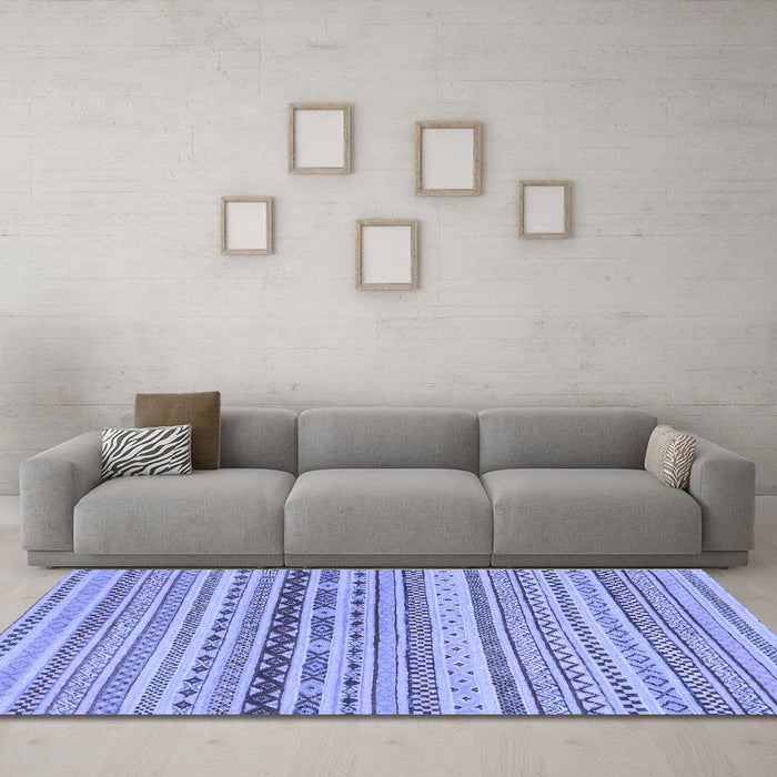 Machine Washable Solid Blue Modern Rug in a Living Room, wshabs1788blu