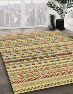 Machine Washable Abstract Light Brown Rug in a Family Room, wshabs1788