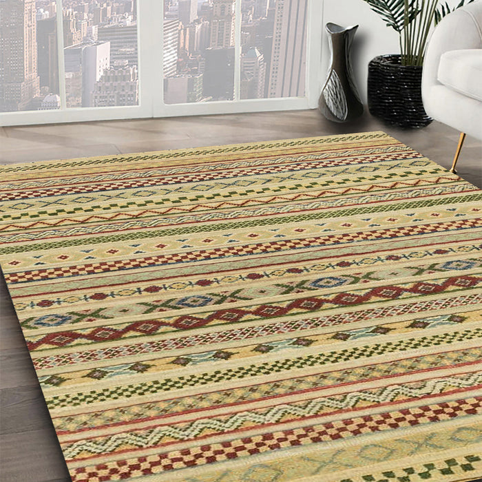 Machine Washable Abstract Light Brown Rug in a Family Room, wshabs1788