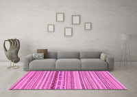 Machine Washable Solid Pink Modern Rug, wshabs1788pnk