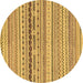 Round Solid Brown Modern Rug, abs1788brn