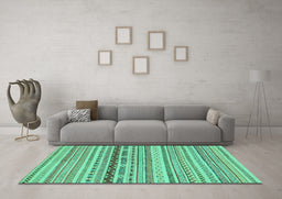 Machine Washable Solid Turquoise Modern Area Rugs in a Living Room,, wshabs1788turq