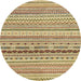 Round Abstract Light Brown Solid Rug, abs1788