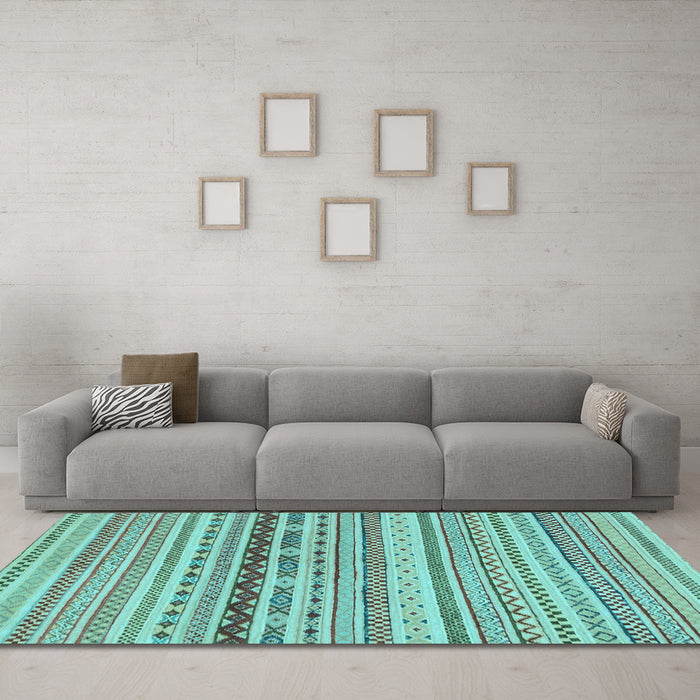 Machine Washable Solid Light Blue Modern Rug in a Living Room, wshabs1788lblu