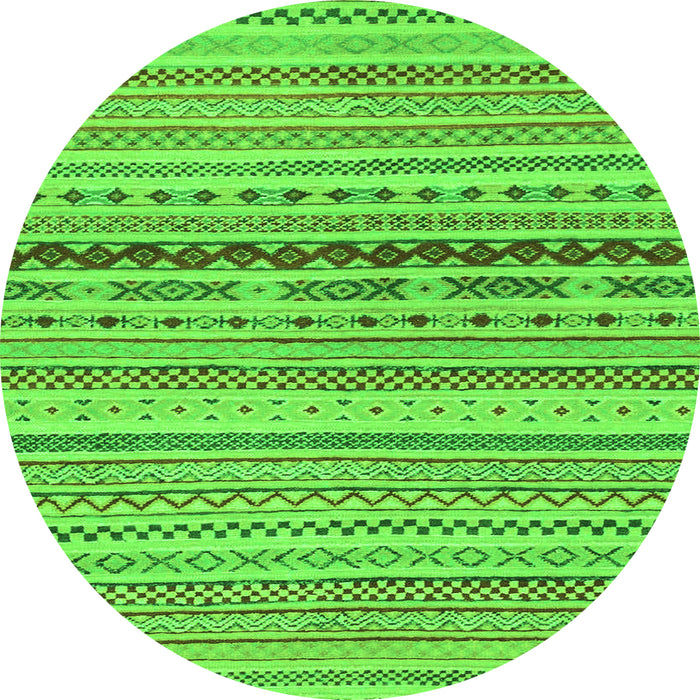 Round Solid Green Modern Rug, abs1788grn