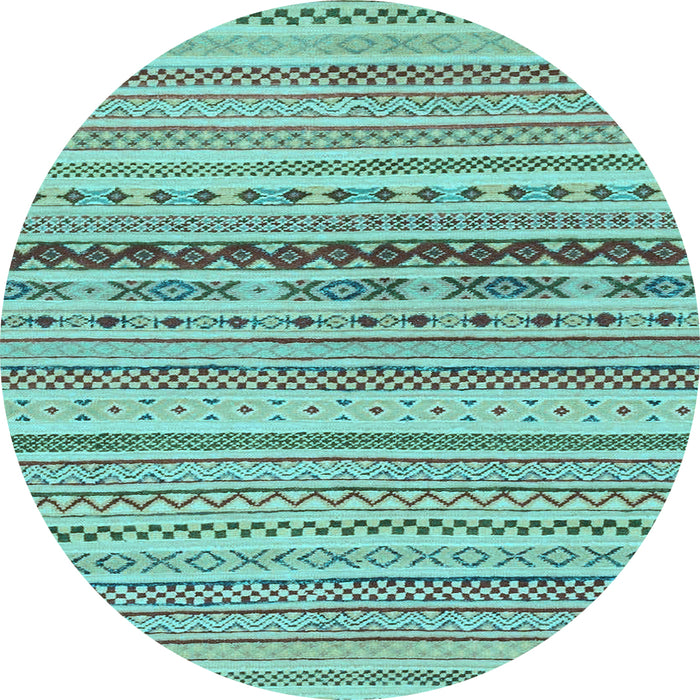 Round Machine Washable Solid Light Blue Modern Rug, wshabs1788lblu