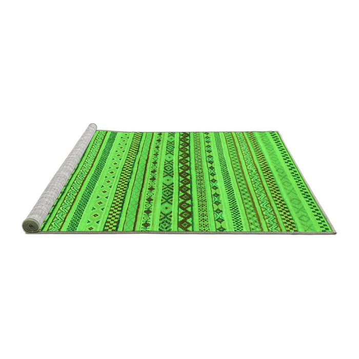 Sideview of Machine Washable Solid Green Modern Area Rugs, wshabs1788grn