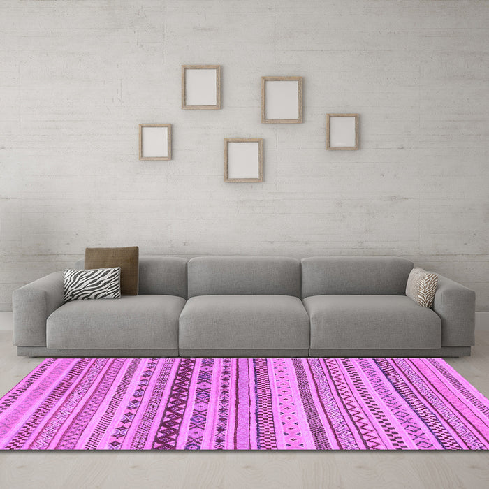 Machine Washable Solid Purple Modern Area Rugs in a Living Room, wshabs1788pur