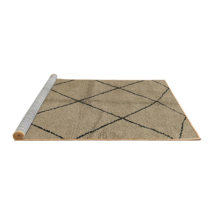 Sideview of Machine Washable Abstract Brown Rug, wshabs1789