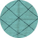 Round Solid Light Blue Modern Rug, abs1789lblu