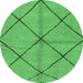 Round Solid Emerald Green Modern Rug, abs1789emgrn