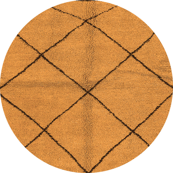 Round Solid Orange Modern Rug, abs1789org