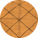 Round Solid Orange Modern Rug, abs1789org