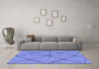 Machine Washable Solid Blue Modern Rug, wshabs1789blu