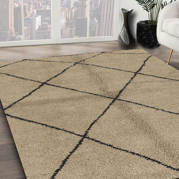 Machine Washable Abstract Brown Rug in a Family Room, wshabs1789