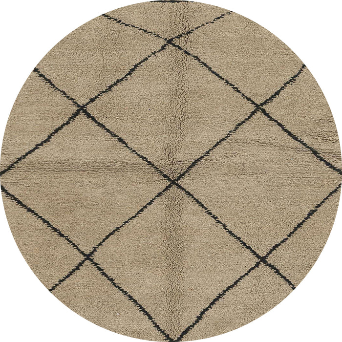 Round Machine Washable Abstract Brown Rug, wshabs1789