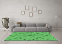 Machine Washable Solid Emerald Green Modern Rug, wshabs1789emgrn