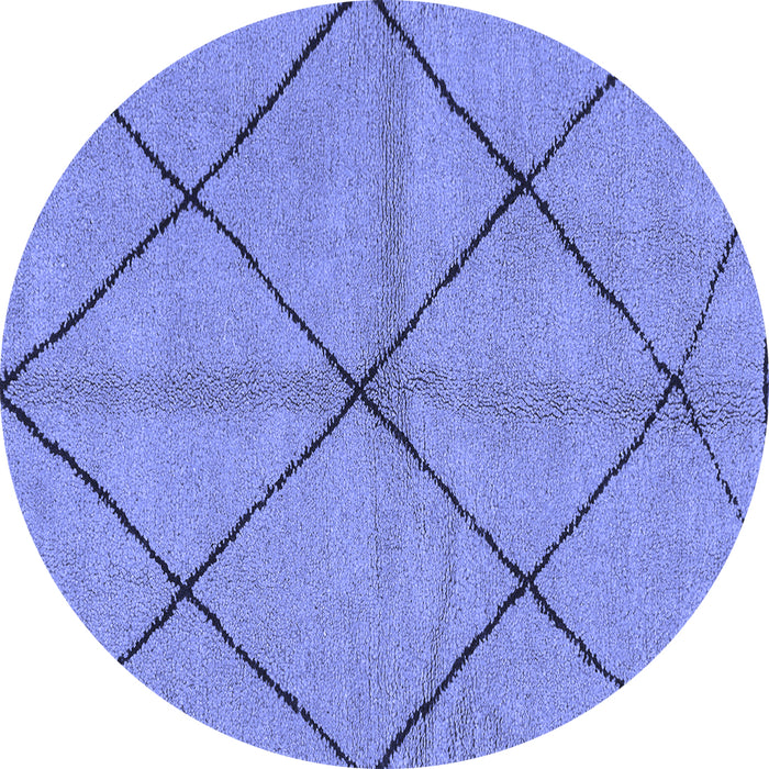 Round Solid Blue Modern Rug, abs1789blu